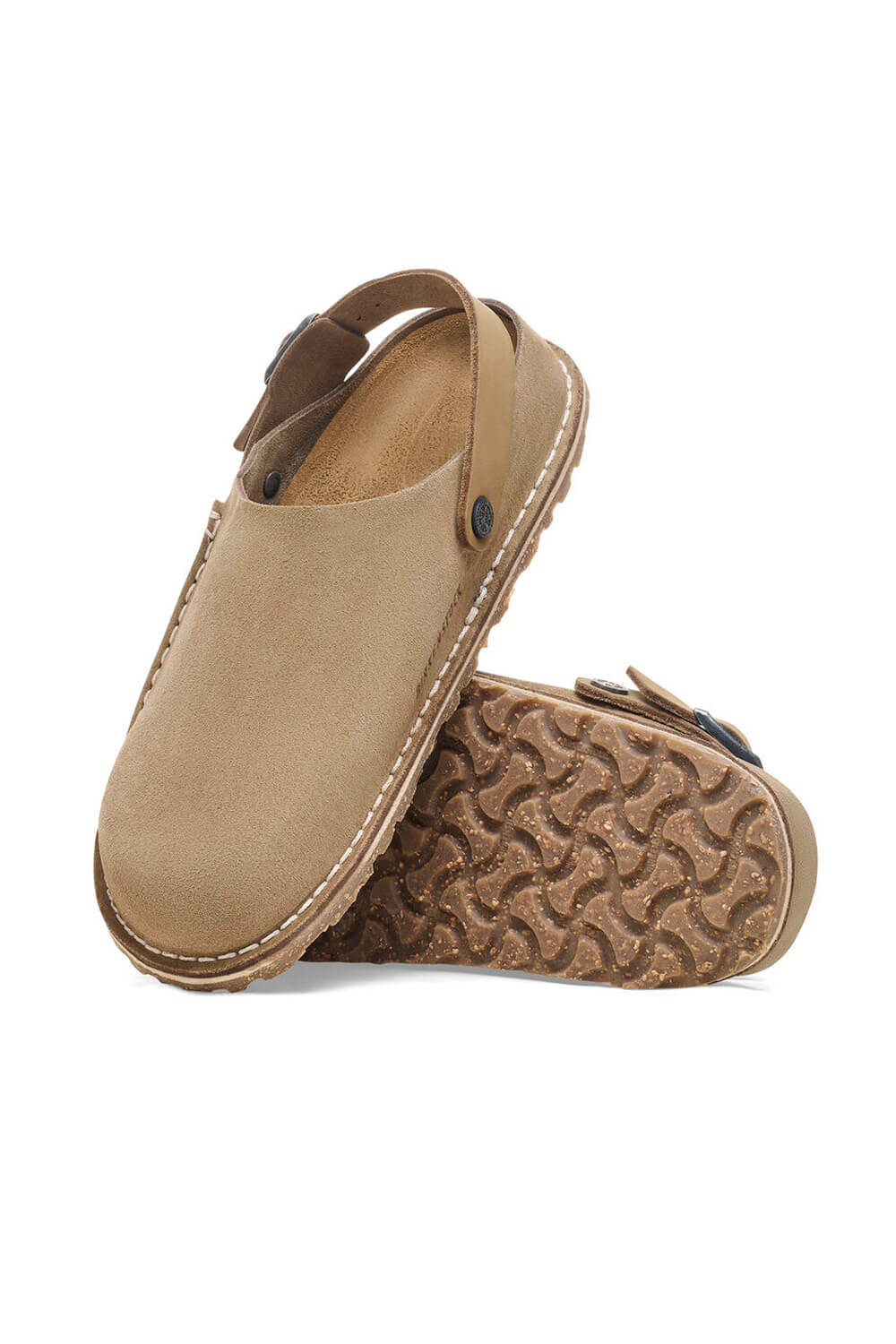 Birkenstock Lutry Premium Suede Leather Clogs for Men in Grey Taupe