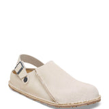 Birkenstock Lutry Premium Suede Leather Clogs for Women in Eggshell