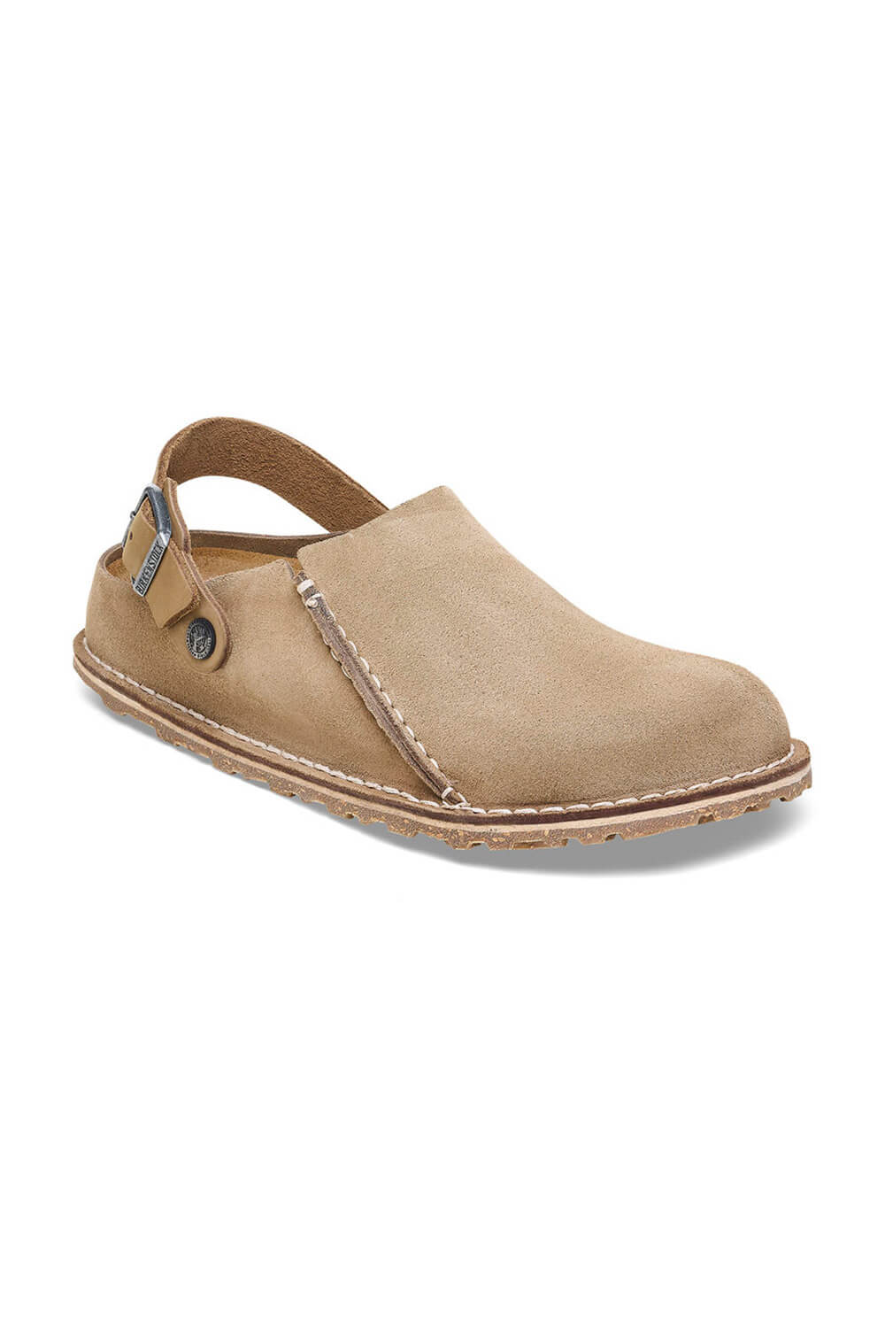 Birkenstock Lutry Premium Suede Leather Clogs for Women in Grey Taupe