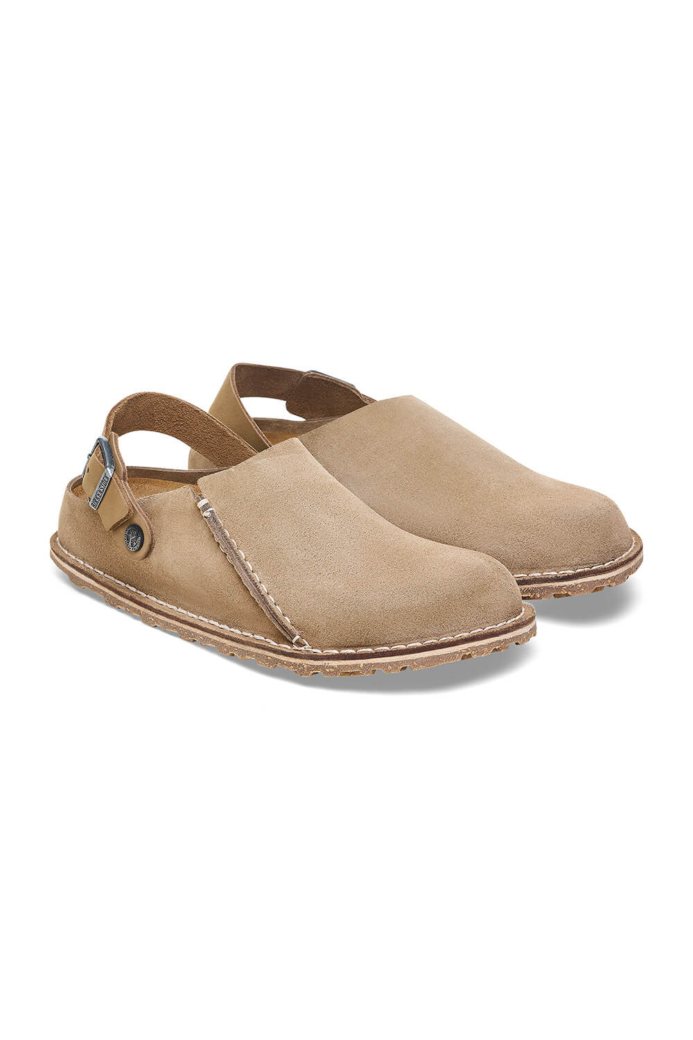 Birkenstock Lutry Premium Suede Leather Clogs for Women in Grey Taupe | 1025297