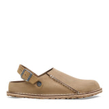 Birkenstock Lutry Premium Suede Leather Clogs for Women in Grey Taupe
