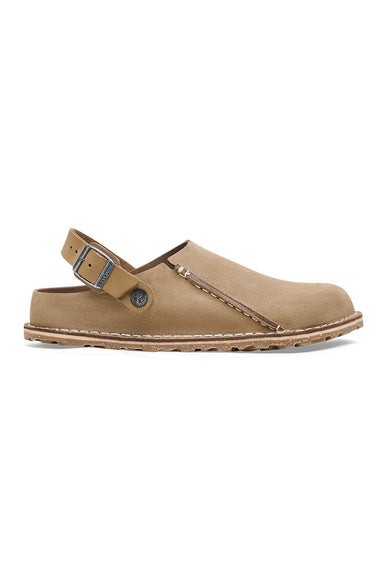 Birkenstock Lutry Premium Suede Leather Clogs for Women in Grey Taupe