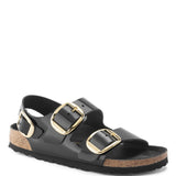 Birkenstock Milano Big Buckle Sandals for Women in High Shine Black