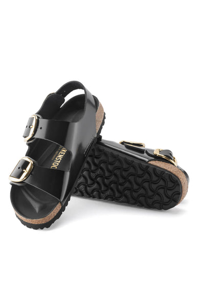 Birkenstock Milano Big Buckle Sandals for Women in High Shine Black