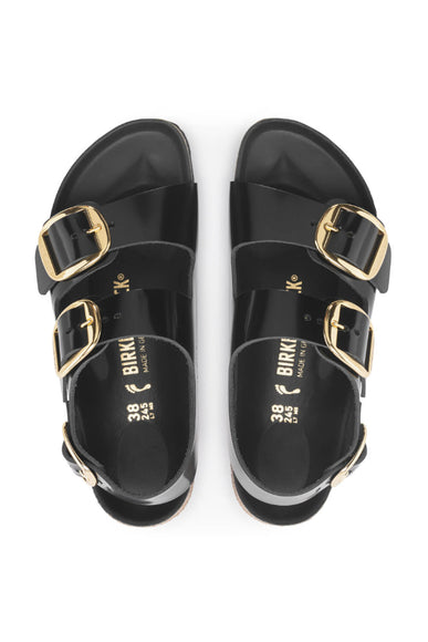 Birkenstock Milano Big Buckle Sandals for Women in High Shine Black