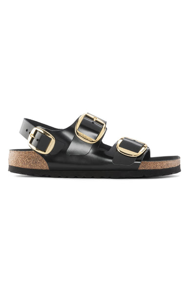 Birkenstock Milano Big Buckle Sandals for Women in High Shine Black