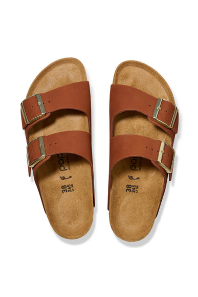 Papillo by Birkenstock Arizona Platform Nubuck Leather Sandals for Women in Pecan