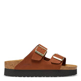 Papillo by Birkenstock Arizona Platform Nubuck Leather Sandals for Women in Pecan