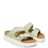 Papillio by Birkenstock Arizona Chunky Suede Sandals for Women in Faded Lime