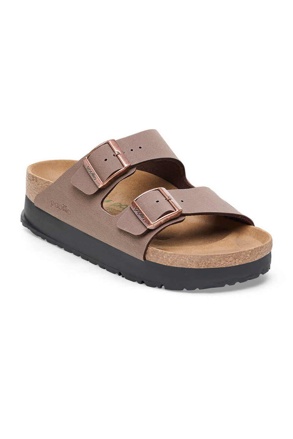 Papillio by Birkenstock Arizona Platform Vegan Birko-Flor Sandals for Women in Mocha