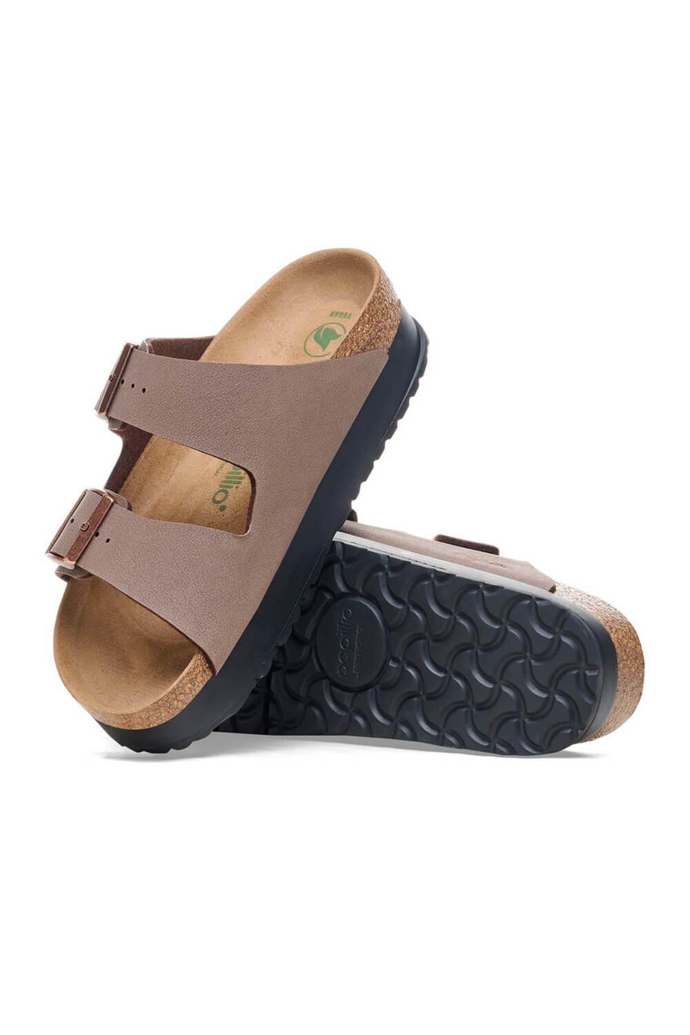 Papillio by Birkenstock Arizona Platform Vegan Birko-Flor Sandals for Women in Mocha