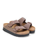 Papillio by Birkenstock Arizona Platform Vegan Birko-Flor Sandals for Women in Mocha