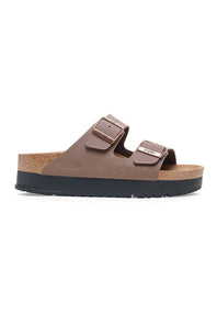 Papillio by Birkenstock Arizona Platform Vegan Birko-Flor Sandals for Women in Mocha