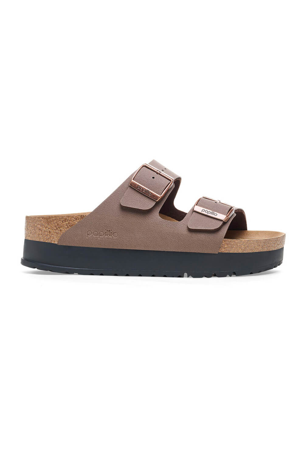 Papillio by Birkenstock Arizona Platform Vegan Birko-Flor Sandals for Women in Mocha