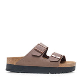Papillio by Birkenstock Arizona Platform Vegan Birko-Flor Sandals for Women in Mocha