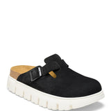 Papillio by Birkenstock Boston Chunky Suede Leather Clogs for Women in Black