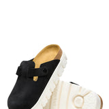 Papillio by Birkenstock Boston Chunky Suede Leather Clogs for Women in Black