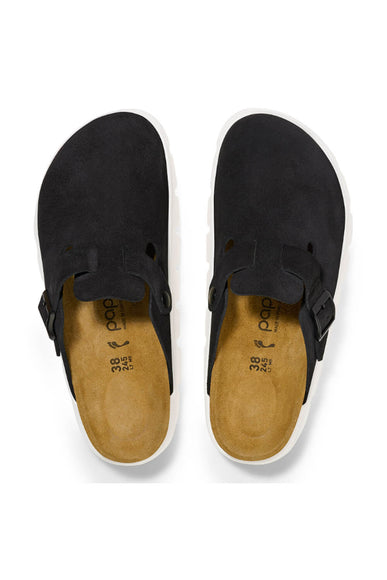 Papillio by Birkenstock Boston Chunky Suede Leather Clogs for Women in Black
