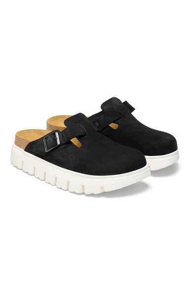 Papillio by Birkenstock Boston Chunky Suede Leather Clogs for Women in Black