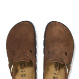 Papillio by Birkenstock Boston Chunky Suede Clogs for Women in Dark Tea