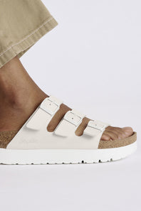 Papillio by Birkenstock Florida Flex Platform Slide Sandals for Women in Eggshell 