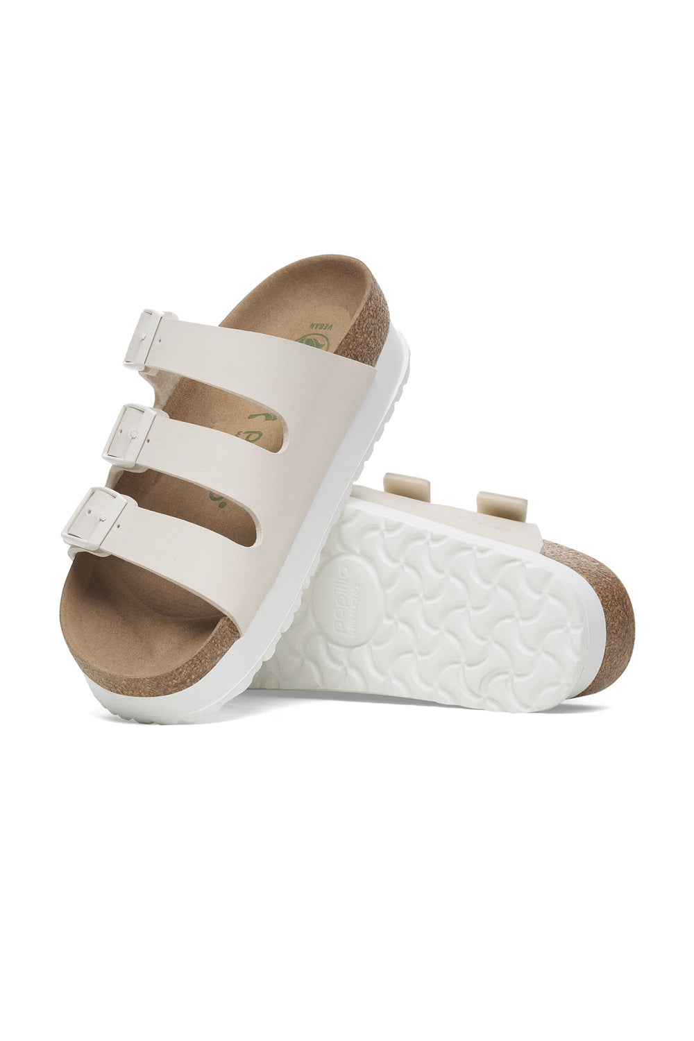 Papillio by Birkenstock Florida Flex Platform Slide Sandals for Women in Eggshell 