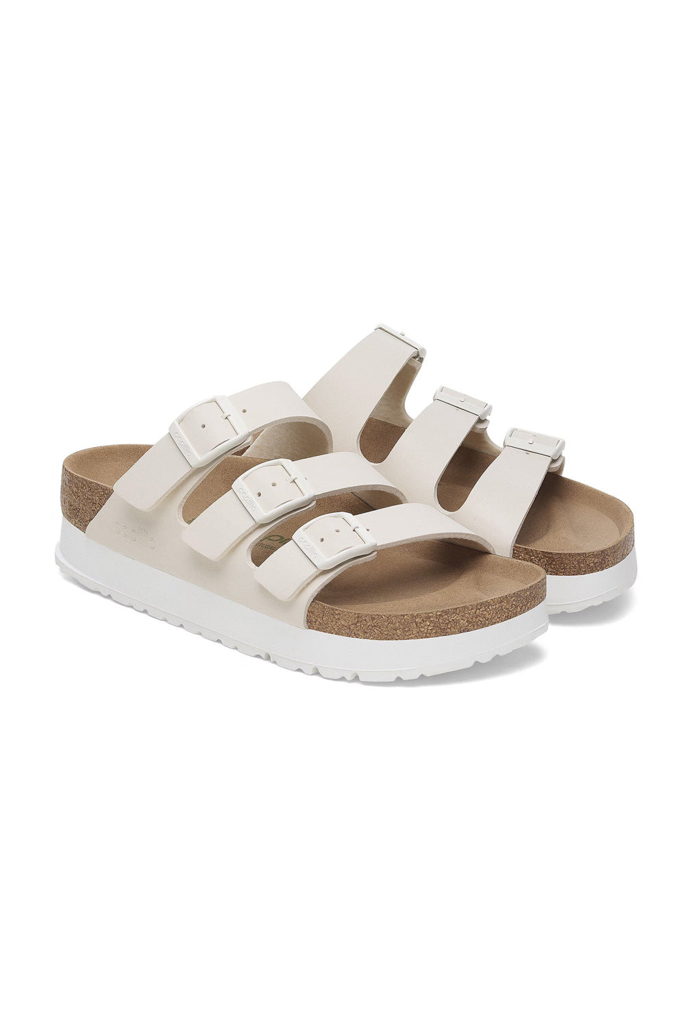 Papillio by Birkenstock Florida Flex Platform Slide Sandals for Women in Eggshell 