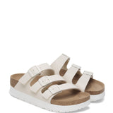 Papillio by Birkenstock Florida Flex Platform Slide Sandals for Women in Eggshell 
