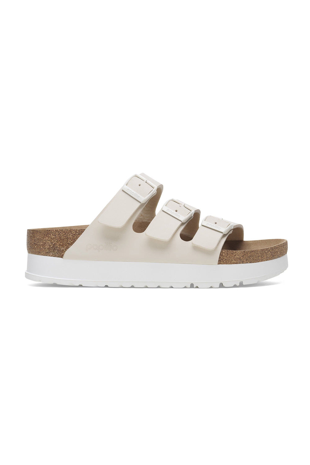 Papillio by Birkenstock Florida Flex Platform Slide Sandals for Women in Eggshell 