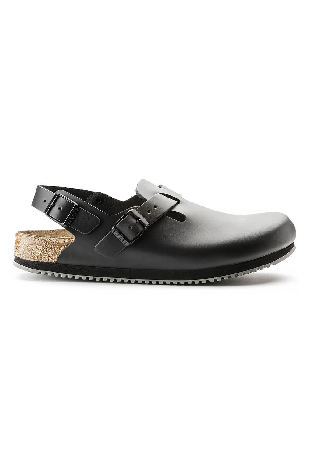 Birkenstock Tokio Super Grip Leather Clogs for Women in Black