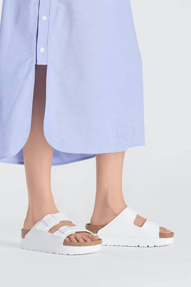 Papillio by Birkenstock Arizona Platform Vegan Birko-Flor Sandals for Women in White