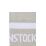Birkenstock Cotton Tennis Stripe Socks in Stone Coin/White