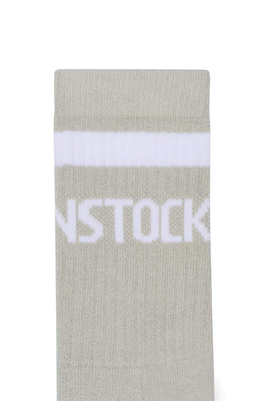 Birkenstock Cotton Tennis Stripe Socks in Stone Coin/White