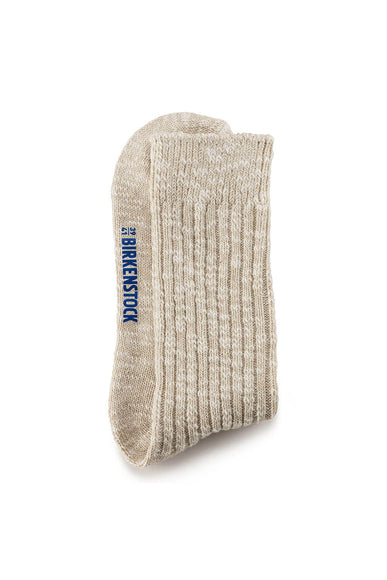 Birkenstock Cotton Slub Crew Socks for Women in Beige