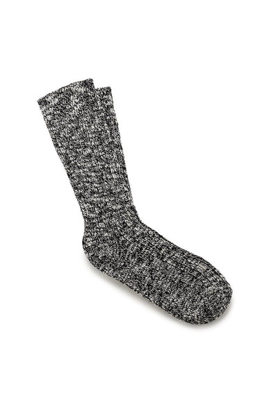 Birkenstock Cotton Slub Crew Socks for Women in Black and Grey