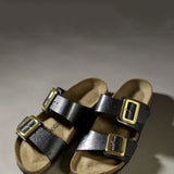 Birkenstock Sydney Luxe Buckle Sandals for Women in Black