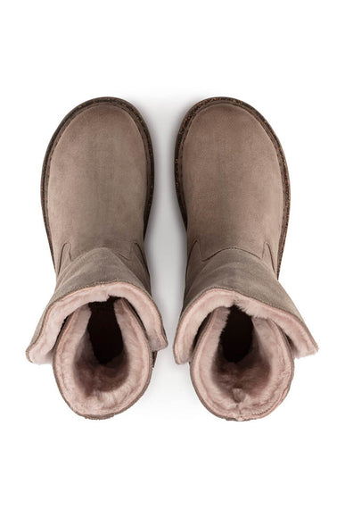 Birkenstock Uppsala Shearling Booties for Women in Grey Taupe