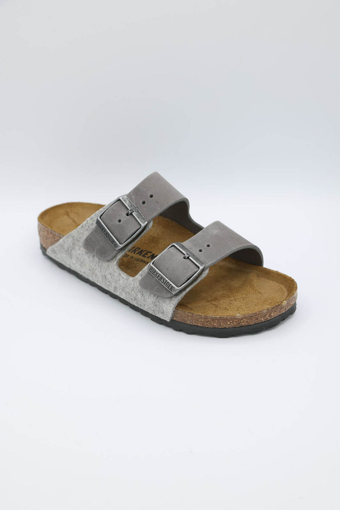 Custom LV Birkenstock Arizona White Sandals, Upper