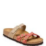 Birkenstock Franca Nubuck Leather Sandals for Women in Mars Red/Sandcastle