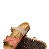 Birkenstock Franca Nubuck Leather Sandals for Women in Mars Red/Sandcastle