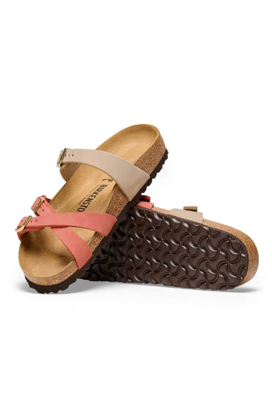 Birkenstock Franca Nubuck Leather Sandals for Women in Mars Red/Sandcastle