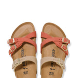 Birkenstock Franca Nubuck Leather Sandals for Women in Mars Red/Sandcastle