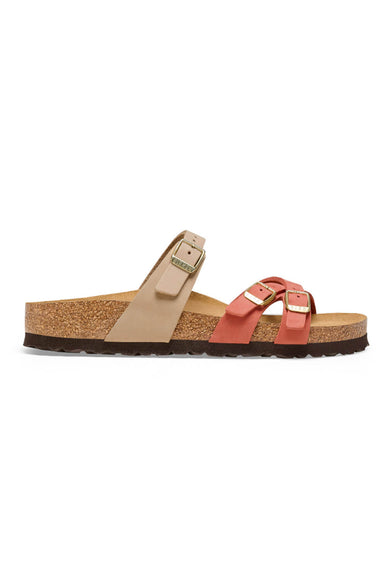 Birkenstock Franca Nubuck Leather Sandals for Women in Mars Red/Sandcastle