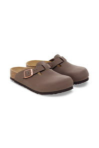 Birkenstock Youth Boston Birkibuc Clogs for Kids in Mocha