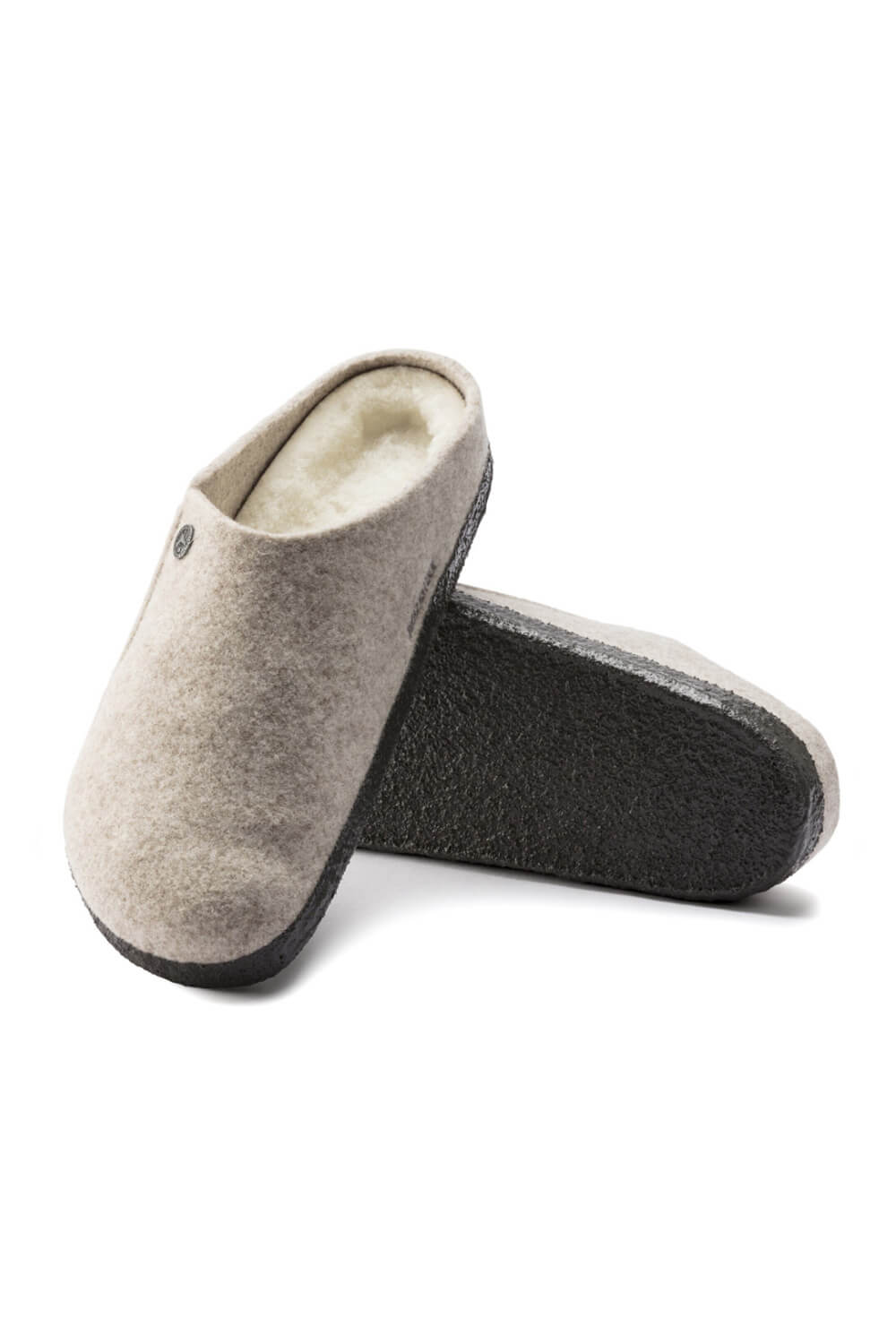 Birkenstock Zermatt Wool Felt Shearling Slippers for Women in Eggnog