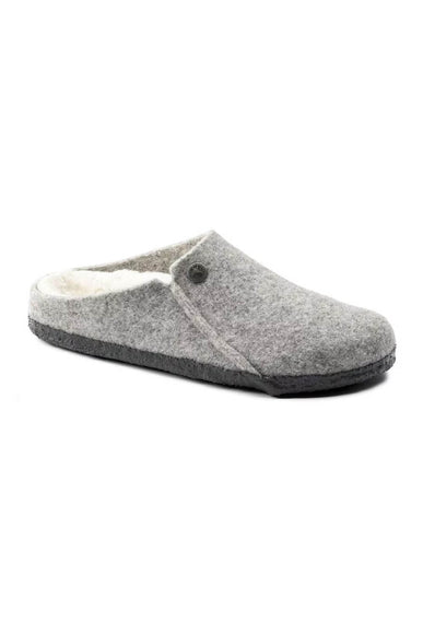 Birkenstock Zermatt Wool Felt Shearling Slippers for Women in Light Gray