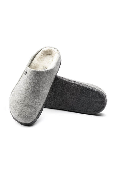 Birkenstock Zermatt Wool Felt Shearling Slippers for Women in Light Gray