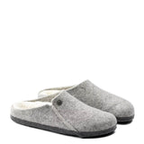 Birkenstock Zermatt Wool Felt Shearling Slippers for Women in Light Gray