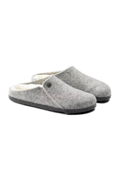 Birkenstock Zermatt Wool Felt Shearling Slippers for Women in Light Gray