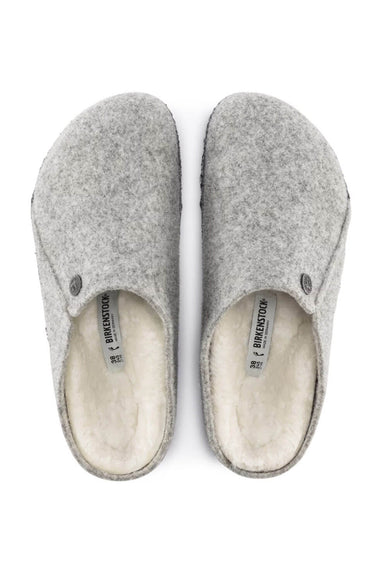 Birkenstock Zermatt Wool Felt Shearling Slippers for Women in Light Gray